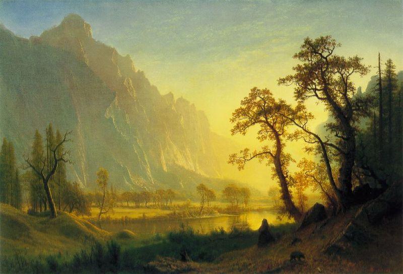 Albert Bierstadt Sunrise, Yosemite Valley